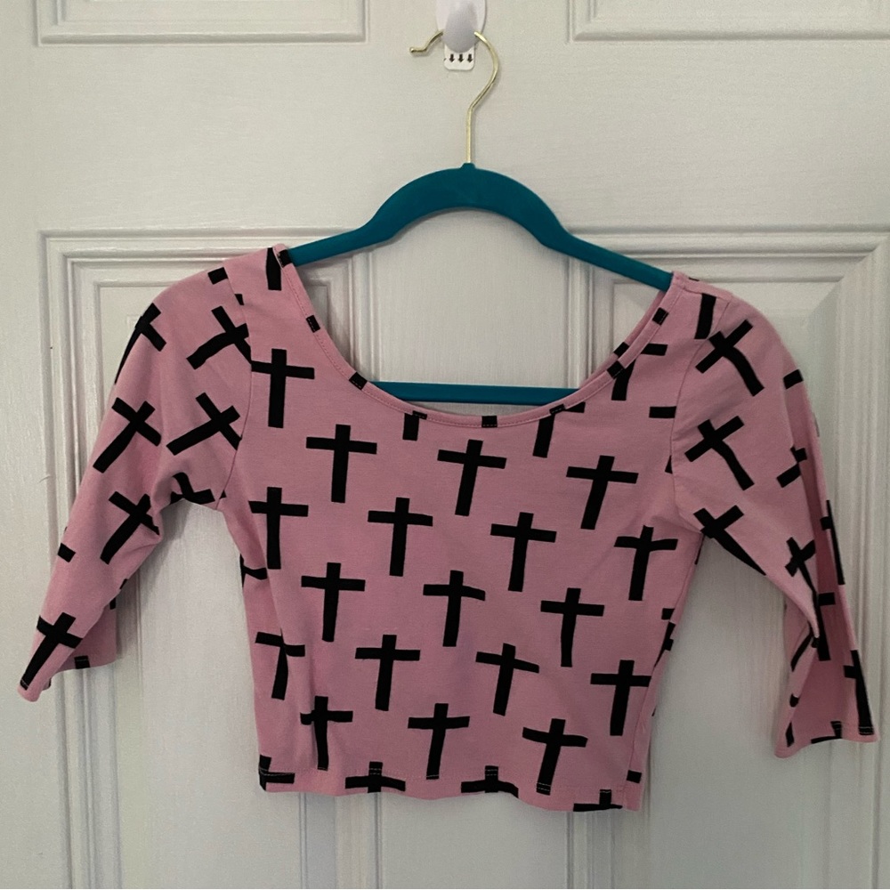 🔥SIZE S CROPPED TEE 3/4 SLEEVE🔥